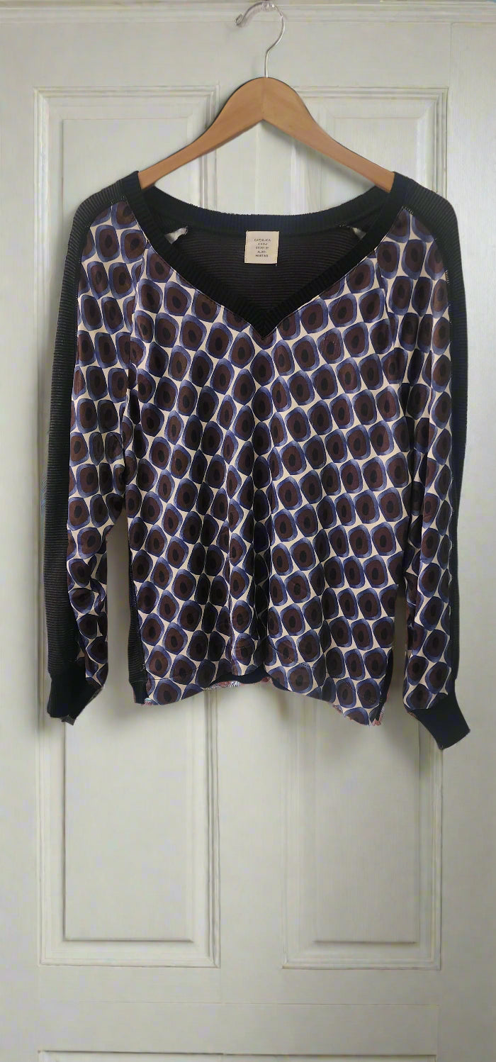 Barcelona silky V neck sheer black back