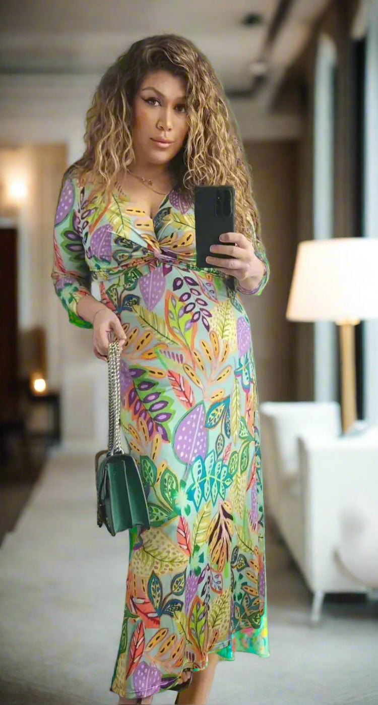 Barcelona Mint green multi maxi