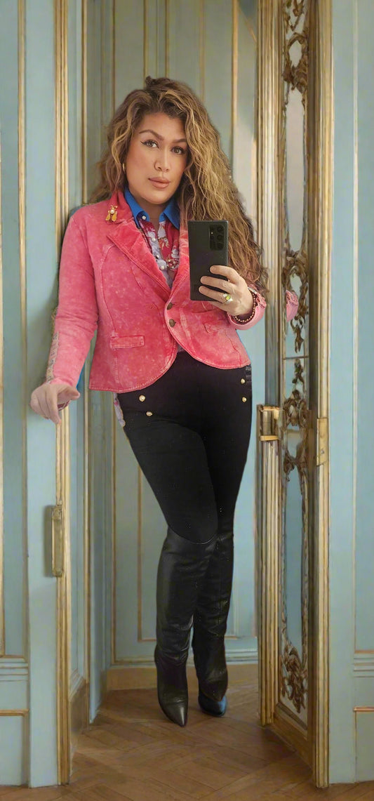 Boho Rose peplum blazer S25