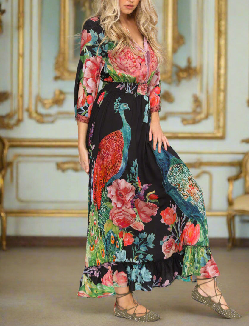 Boho peacock dress S25