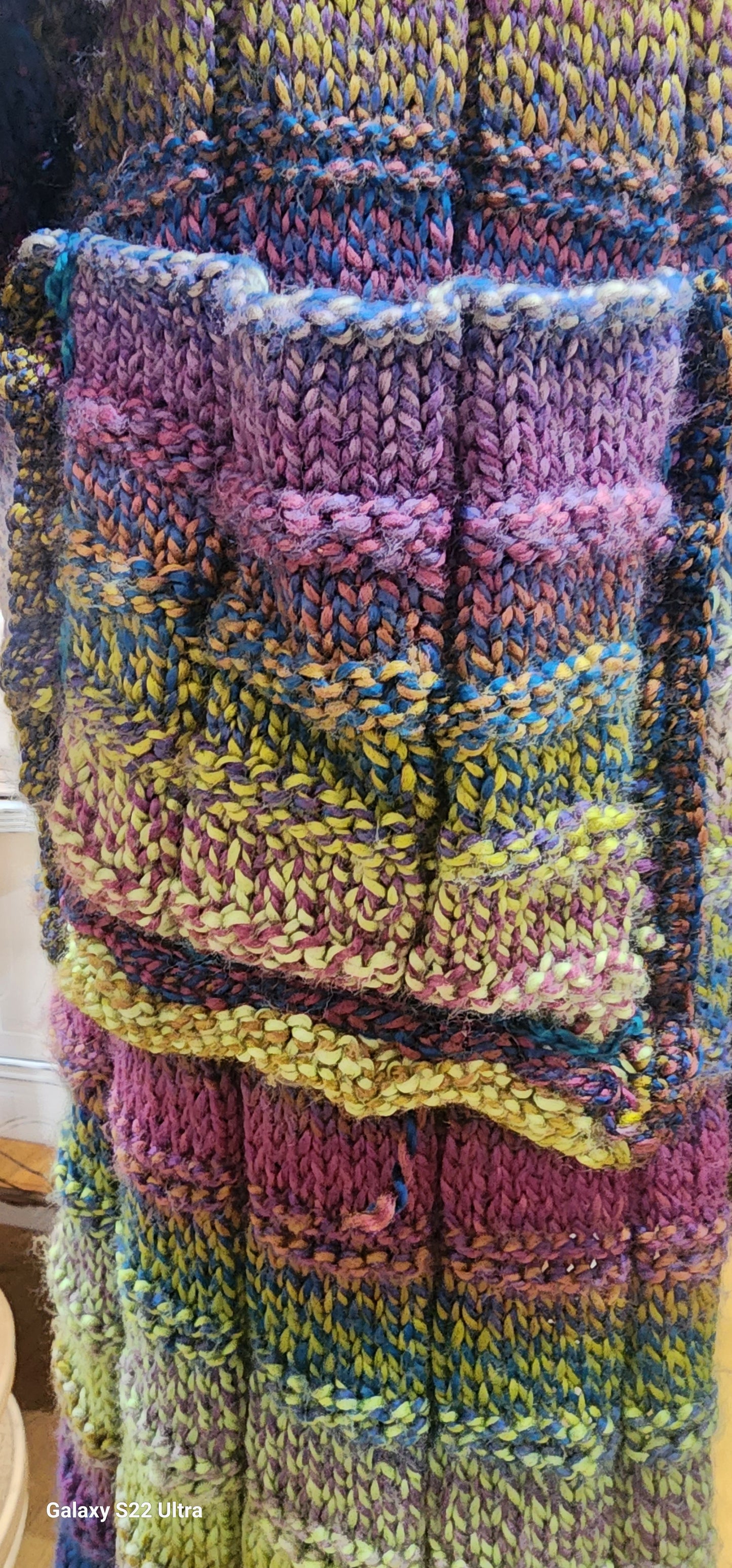 Sweater multi color full sleeve knit coat