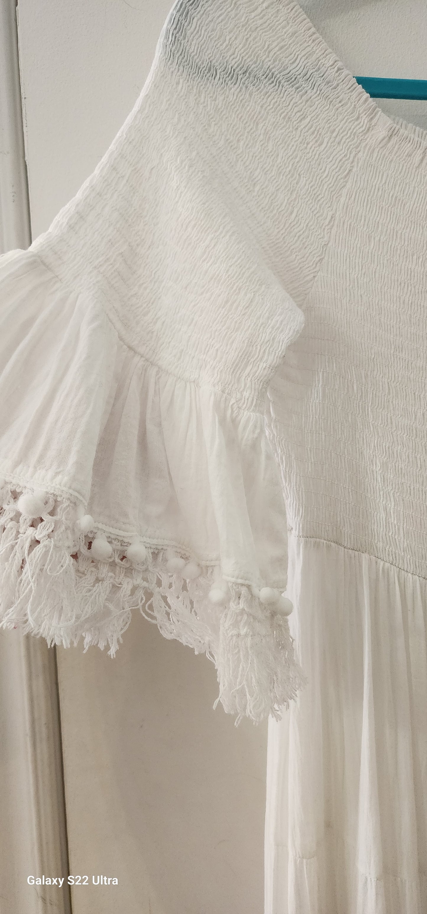 Amalfi Beautiful white tassel maxi dress