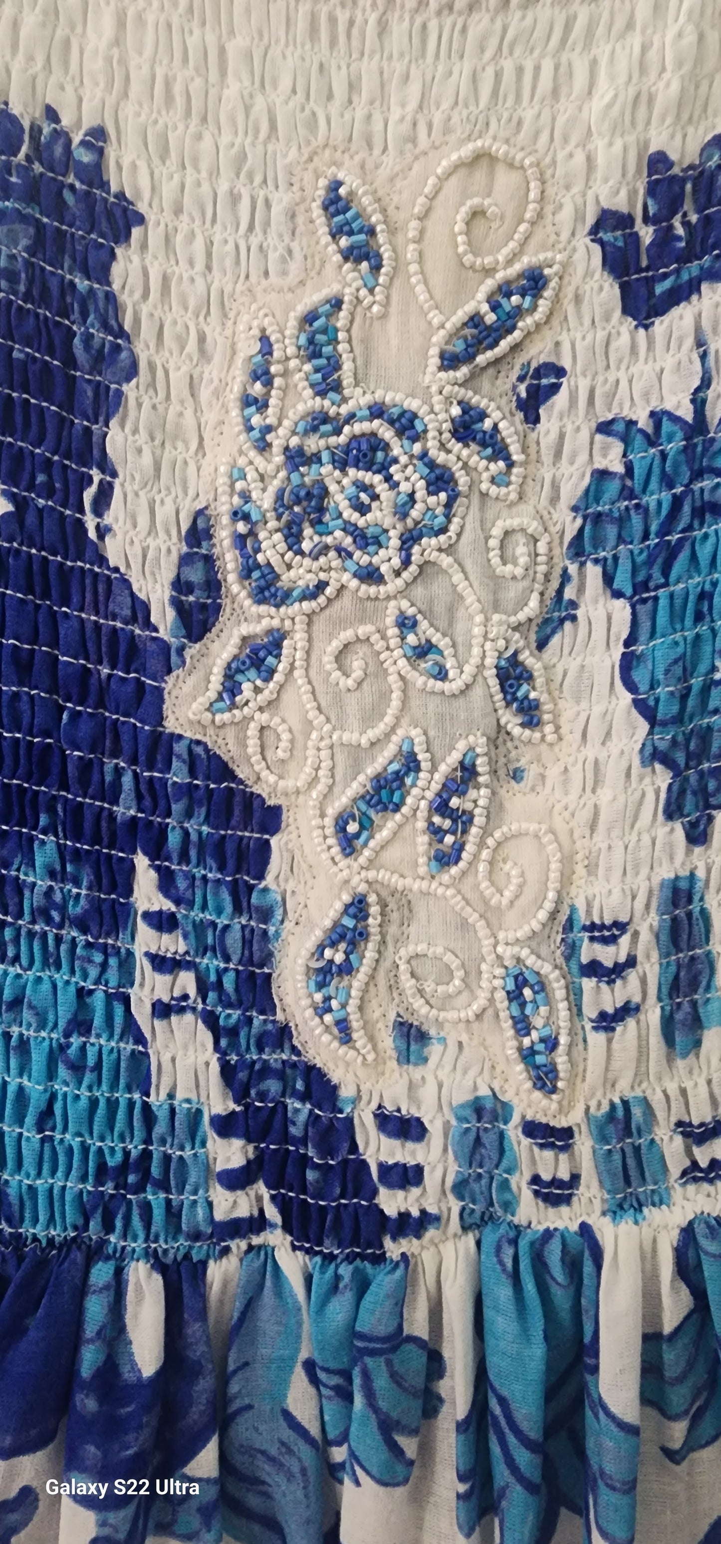 Amalfi Blue and white mermaids flare dress
