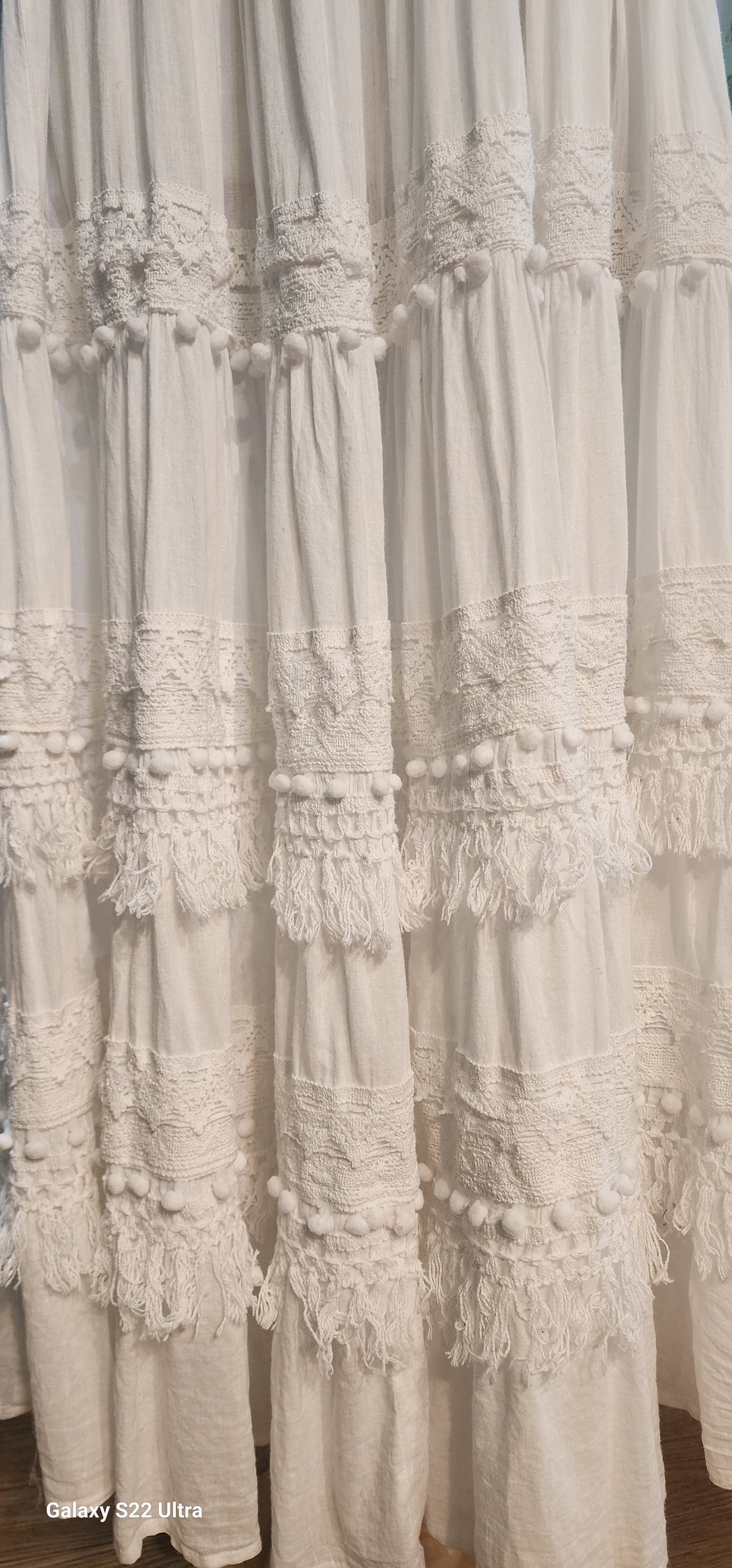 Amalfi Beautiful white tassel maxi dress
