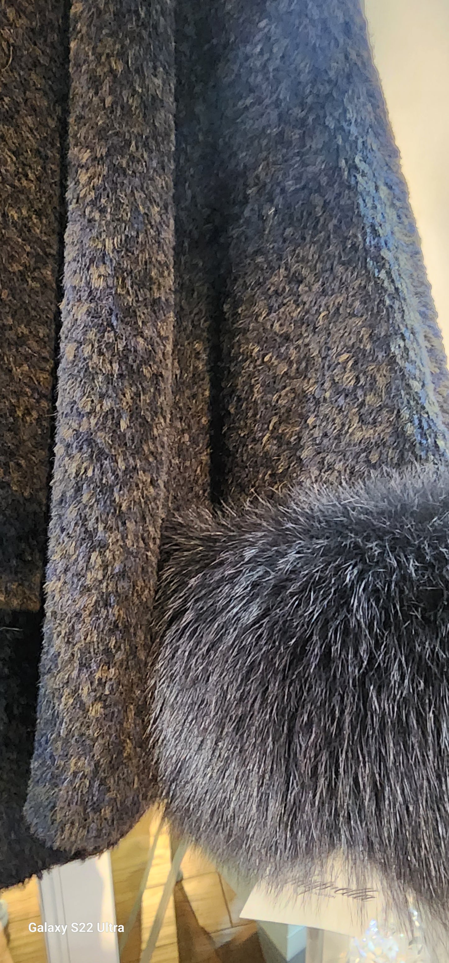 Coat Cape jacket short alpaca with fox