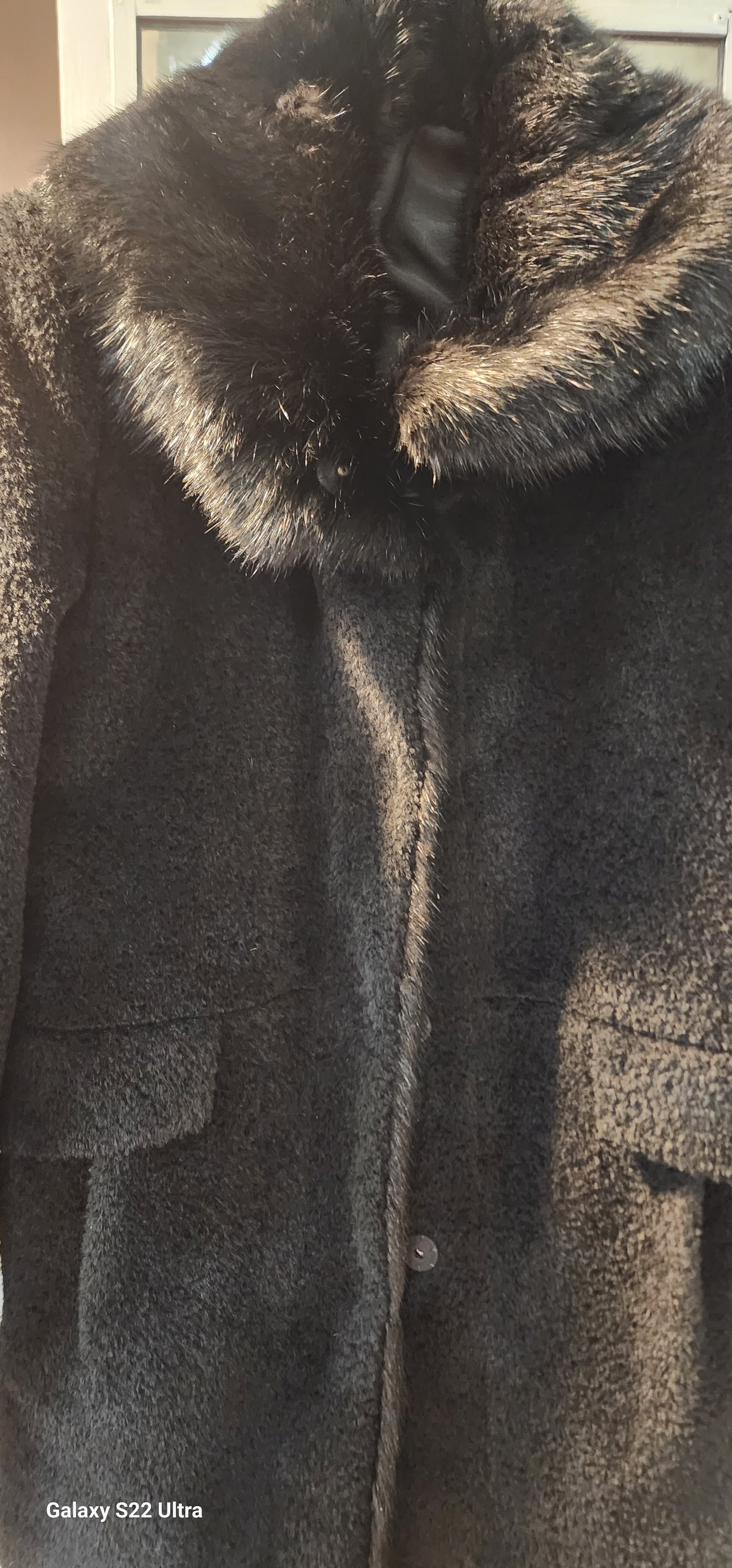 Coat alpaca flare with fur