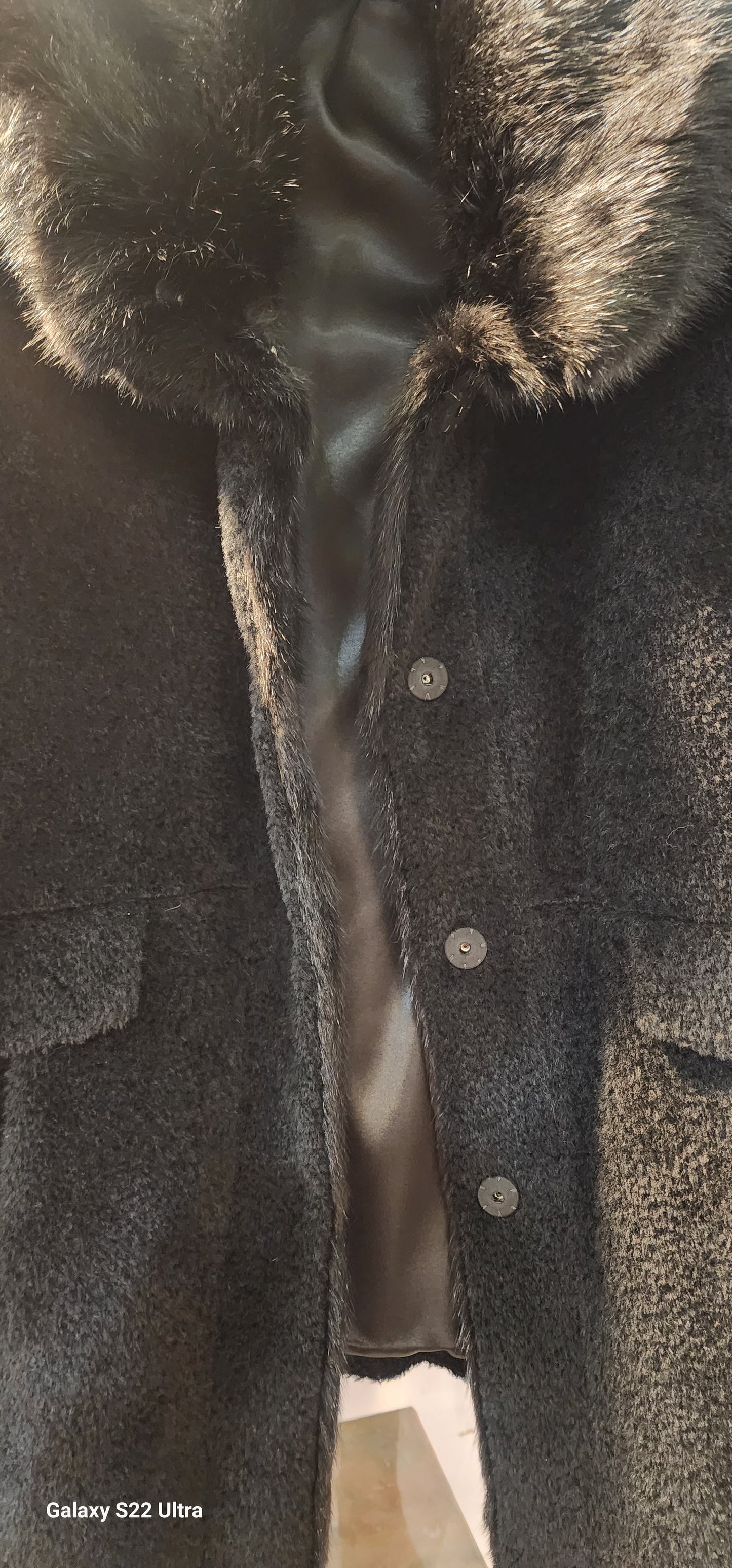 Coat alpaca flare with fur