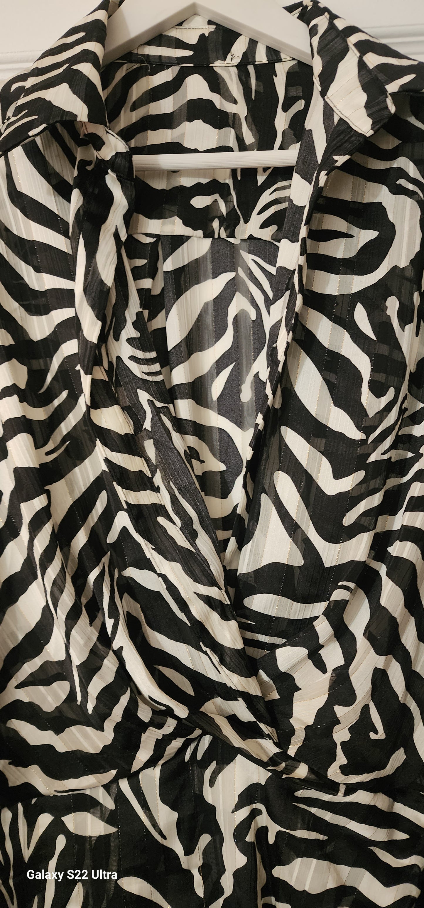 One-of-a-kind  zebra mini shirt dress