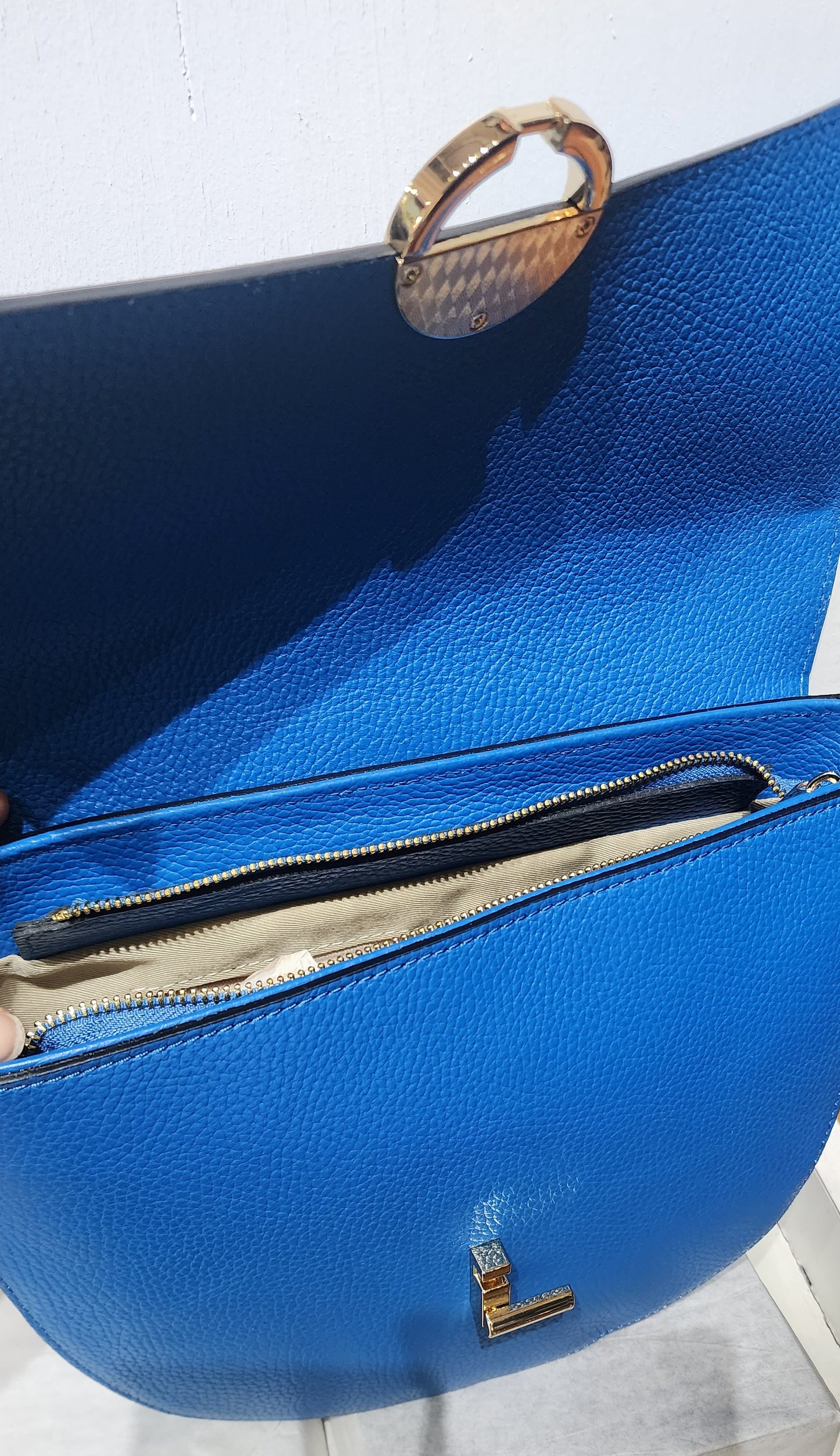 Bag Italian leather half moon bag