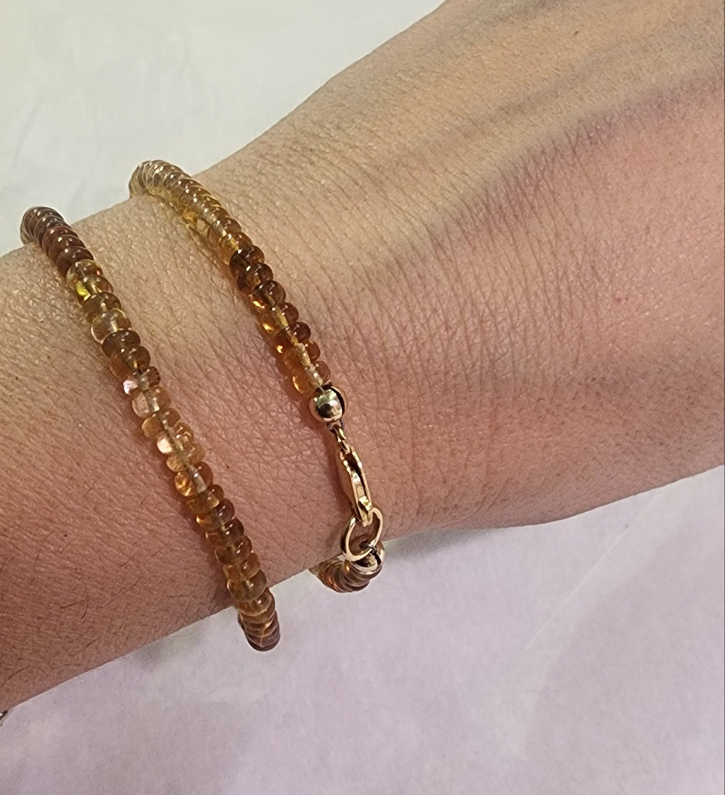 Jewelry Citrine rondelle 14kt plated beads
