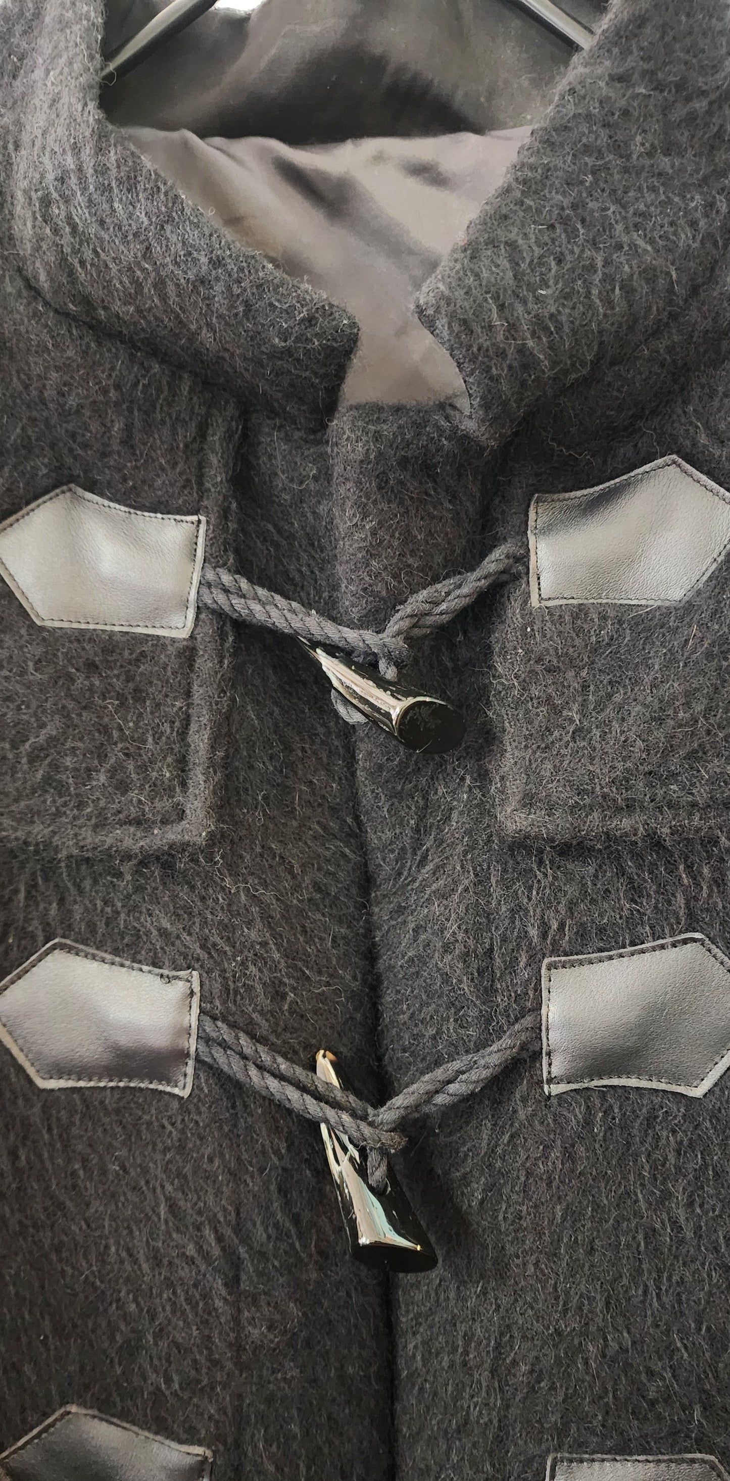 coat jet black with toggle buttons