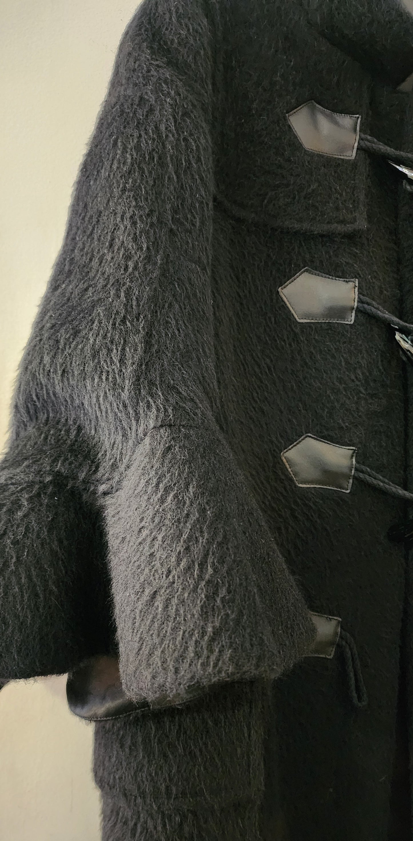 coat jet black with toggle buttons