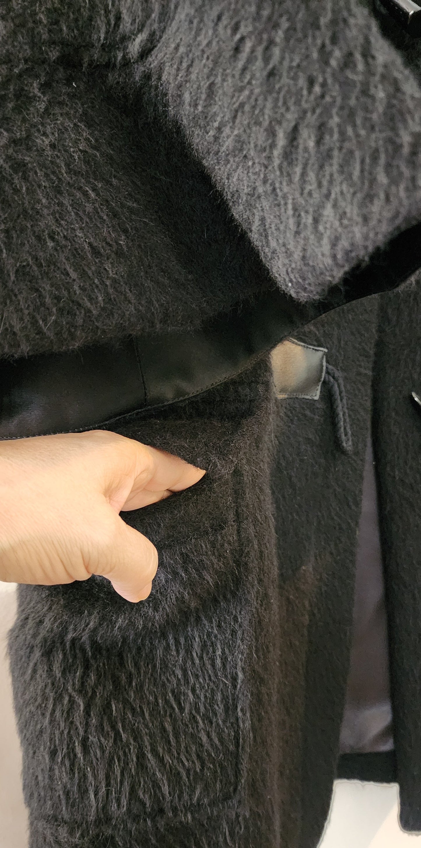 coat jet black with toggle buttons