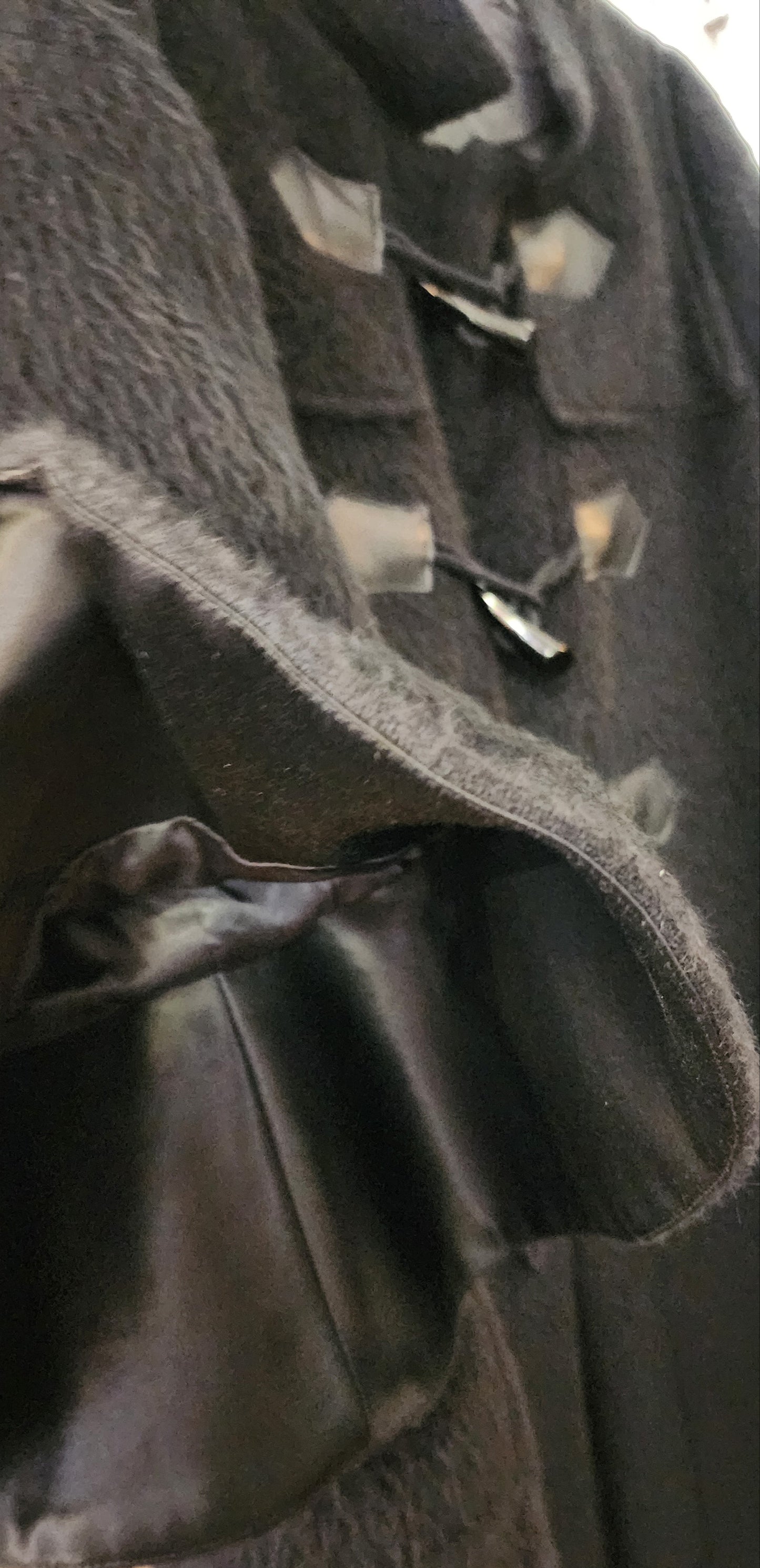 coat jet black with toggle buttons