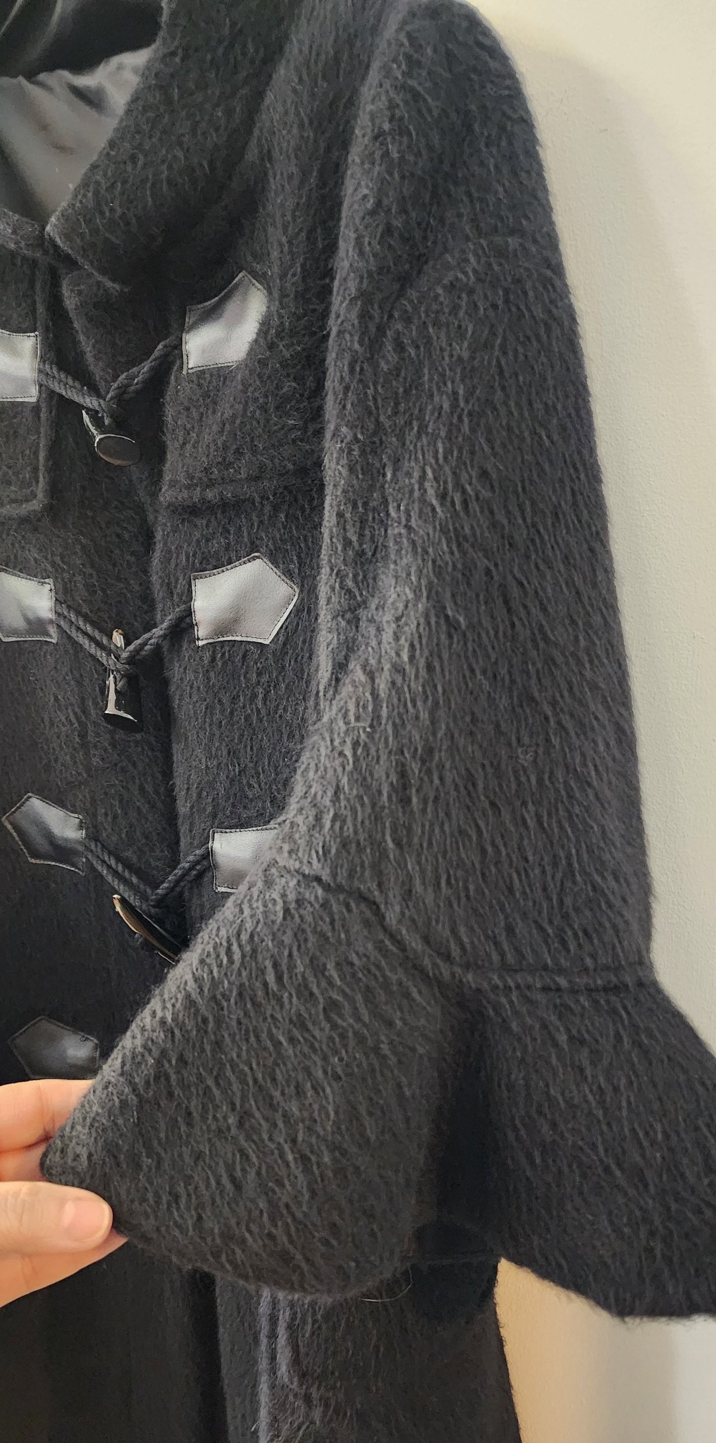 coat jet black with toggle buttons