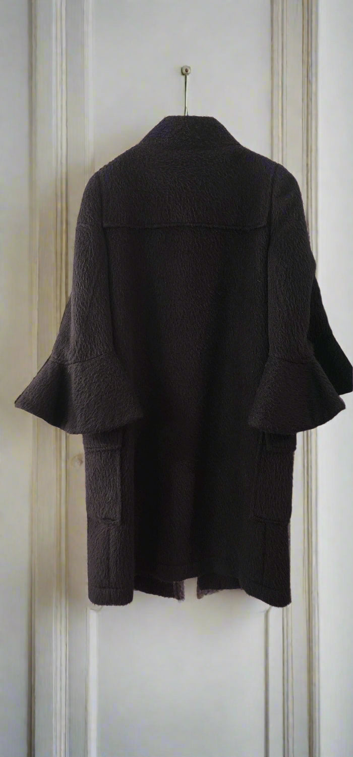 coat jet black with toggle buttons