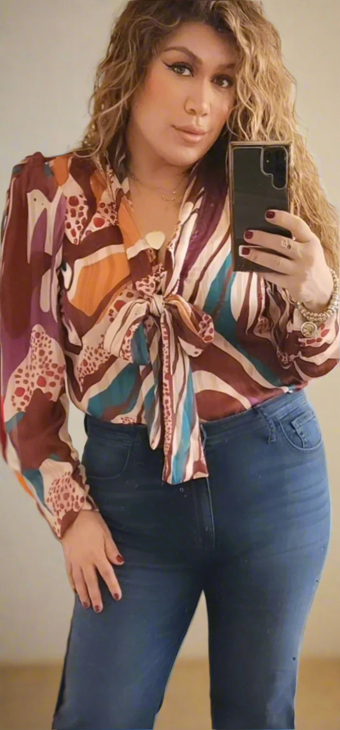 Ready to wear wine swirl blouse