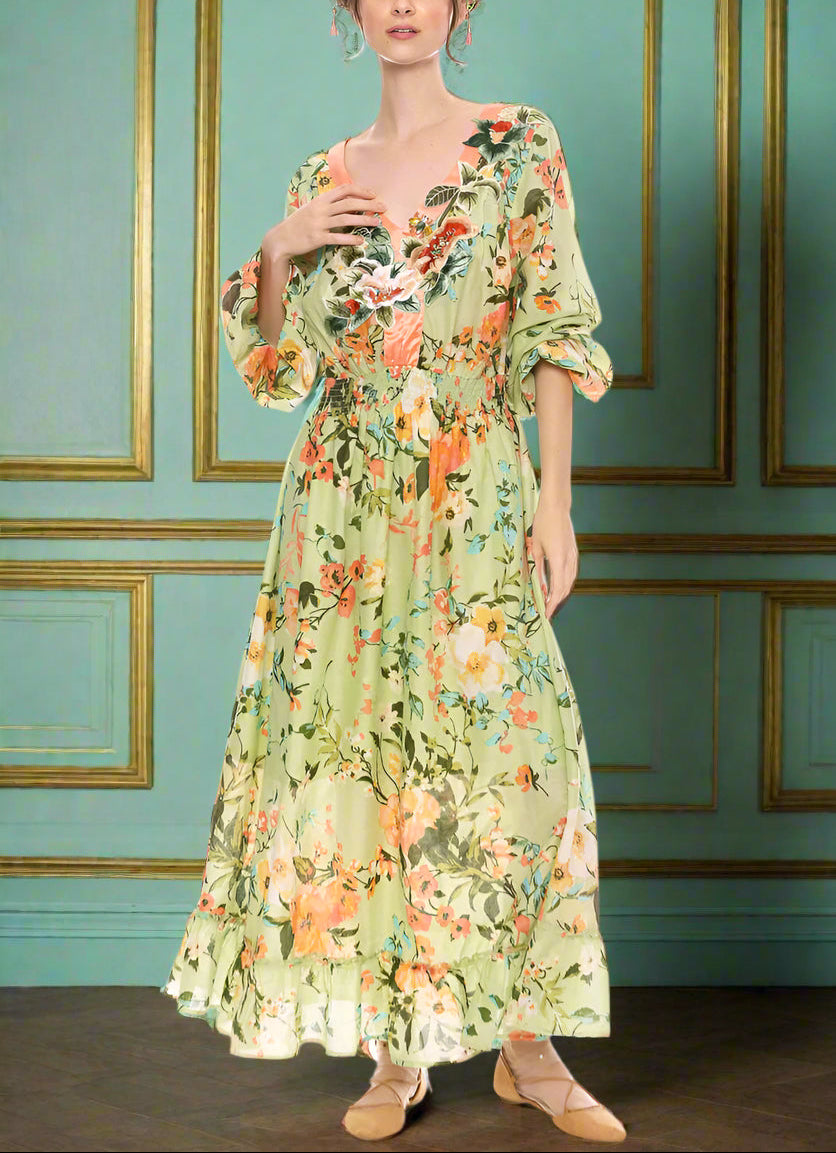Boho mint green dress S25
