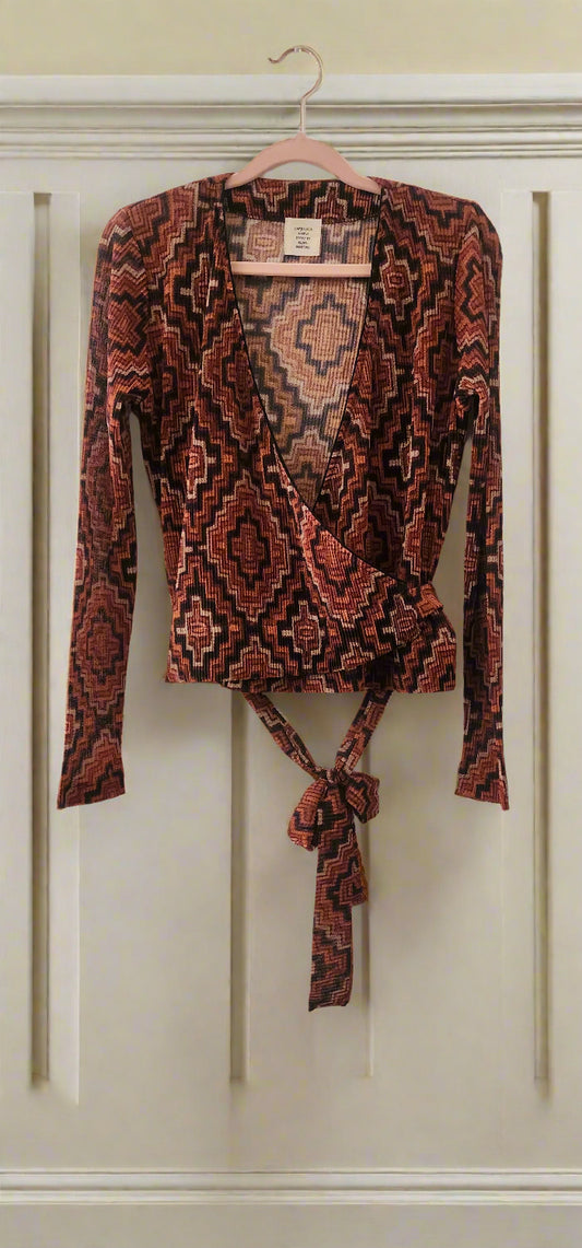 Barcelona rust pattern wrap top