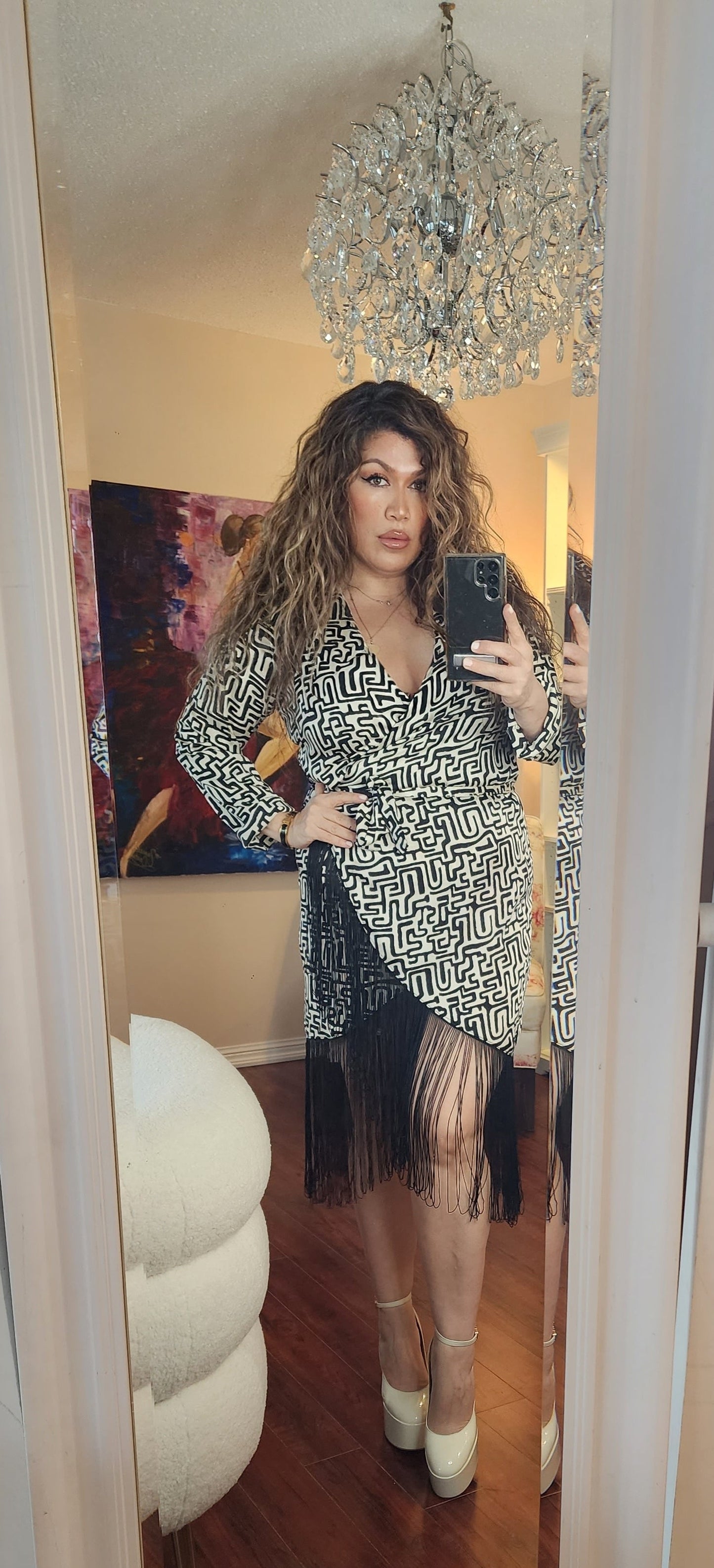 Dress Black fringe